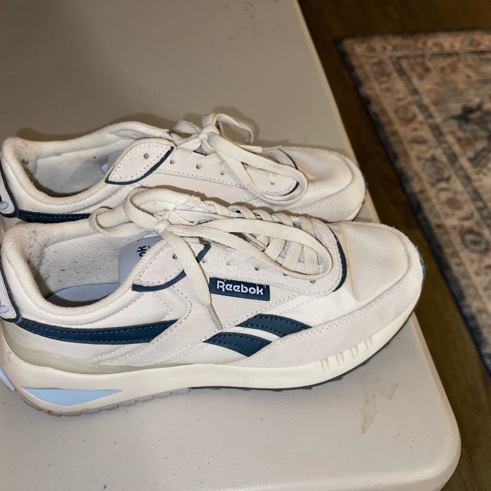 Reebok Women’s White and Blue Sneakers